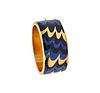 Tiffany And Co 1978 Angela Cummings Waves Geometric Bangle In 18Kt With Inlaid Jade And Lapis