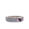 18k Gold Ring with Diamonds and Ruby