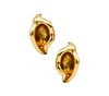 Tiffany And Co. 1980 By Elsa Peretti Sculptural Calla Lily Earrings In 18Kt Yellow Gold