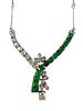 18kt Gold Necklace with 8.20 Cts in Old mine Diamonds and Emeralds