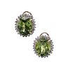 5.50 Ctw in Peridots and Diamonds 14kt Gold Earirngs