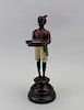 Bronze Painted Figure Holding Tray