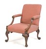 George II Style Carved Mahogany Library Armchair
