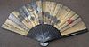 Large Hand Painted Chinese Fan, Signed