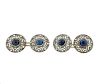 Art Deco 18K Gold Diamond Blue Stone Cufflinks