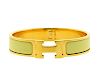 Hermes H Vermeil Gold Tone Enamel Bangle Bracelet