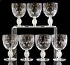 (7) LALIQUE 'LANGEAIS' GLASS TALL WATER GOBLETS