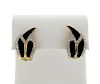 18k Gold Diamond Onyx Earrings