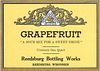 Reedsburg Bottling Works Grapefruit Drink 32oz Quart Label Wisconsin
