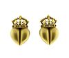 Kieselstein Cord 18K Gold Diamond Heart Earrings