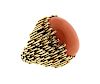 1960s 14k Gold Coral Large Ring