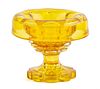 Amber Glass Pedestal with rolled rim