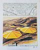 CHRISTO 'Yellow Umbrellas - 1987', HAND SIGNED OFFSET LITHOGRAPH