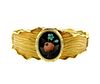 18K Gold Pietra Dura Bangle Bracelet
