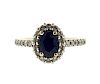 14K Gold diamond Blue Stone Engagement Ring