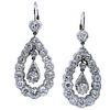 Platinum and 18kt Gold Drop Earrings with 10.85 Ctw in Old Diamonds