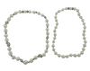 18k Gold Pearl Diamond Necklace Set of 2