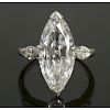 3.5 ct Marquise Diamond Platinum Ring
