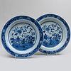 Pair of Large Chinese Blue and White Porcelain Basins