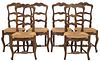 (6) LOUIS XV STYLE RUSH SEAT LADDERBACK SIDE CHAIRS