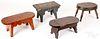 Four footstools 19th/early 20th c.