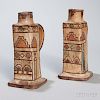 Zuni Polychrome Pottery Candle Holders