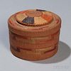 Miniature Tlingit Polychrome Lidded Basket
