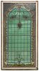 MONUMENTAL ARCHITECTURAL STAINED & LEADED GLASS WINDOW, 99.5" X 53"