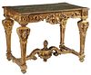 NEOCLASSICAL STYLE GILTWOOD SALON TABLE WITH CHINOISERIE LACQUER TOP