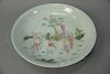 Chinese famille rose porcelain charger with hand painted warrior battle scene. ht. 3in., dia. 15 1/2in. Provenance: Collectio