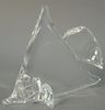 Large Steuben crystal glass angelfish figurine, signed Steuben under fish. ht. 6 1/2in., lg. 7 1/2in.