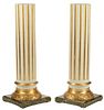 (2) NEOCLASSICAL STYLE PARCEL GILT & PAINTED FLUTED COLUMN PEDESTALS