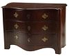 CONTINENTAL MAHOGANY SERPENTINE-FRONT COMMODE