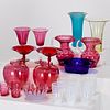 Vintage colored glass group