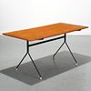 Norman Cherner, rare iron and birch dining table