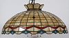 DOME LEADED GLASS DECO HANGING SHADE CIRCA 1910