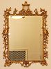 CHINESE CHIPPENDALE STYLE GILT BEVELED GLASS MIRROR