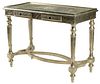 SILVERED METAL-CLAD CONSOLE TABLE
