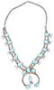 NAVAJO SQUASH BLOSSOM SILVER & TURQUOISE NECKLACE