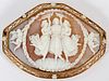 14KT GOLD AND SEED PEARL CAMEO BROOCH