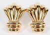 14KT YELLOW GOLD RETRO STYLE EARRINGS PAIR
