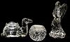 WATERFORD CRYSTAL FIGURES AND TEA LIGHT HOLDER