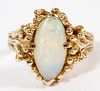 14KT YELLOW GOLD AND OPAL RING