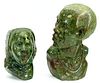 AFRICAN CARVED MARBLE BUSTS 2 PIECES