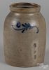 Pennsylvania or New Jersey stoneware crock, 19th c., with cobalt decoration, 9 3/4'' h.