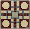 Painted pine parcheesi gameboard, early 20th c., 18 1/2'' x 18 1/8''.