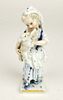 19th C. Meissen Porcelain Figure of Girl w/ Lamb