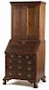 Chippendale style walnut secretary desk by Robert Whitley Solebury, PA, 76 1/2'' h., 31 1/4'' w.
