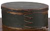 Shaker painted bentwood box, 19th c., retaining an old green surface, 5 1/2'' h., 13 1/4'' w.