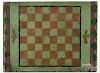 Painted pine gameboard, early 20th c., 11 3/4'' x 16''.